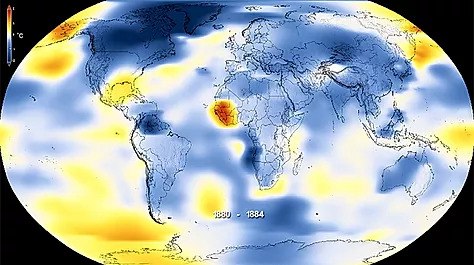 Mapa de temperaturas siglo XIX